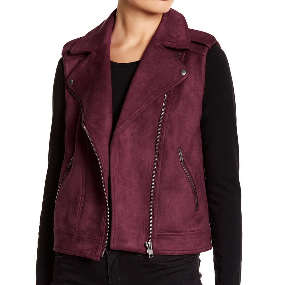 Burgundy Philosophy Suede Vest S/M